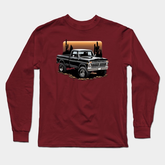 Ford Truck Vintage Highboy Desert Design Long Sleeve T-Shirt by Kid Relic